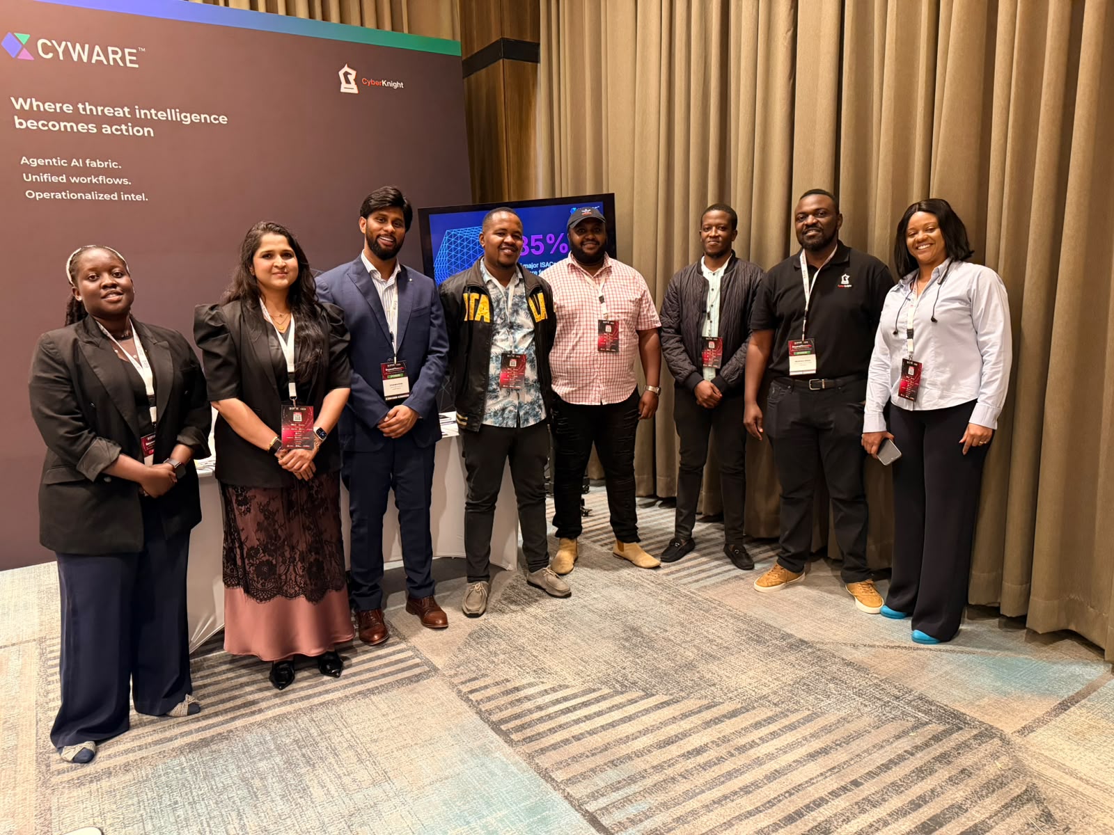 CyberKnight and Cyware teams at a partner event in Africa