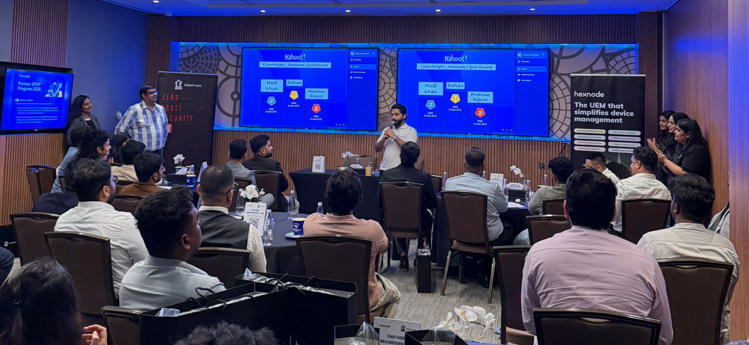 Partners attending the CyberKnight and Hexnode partner onboarding event