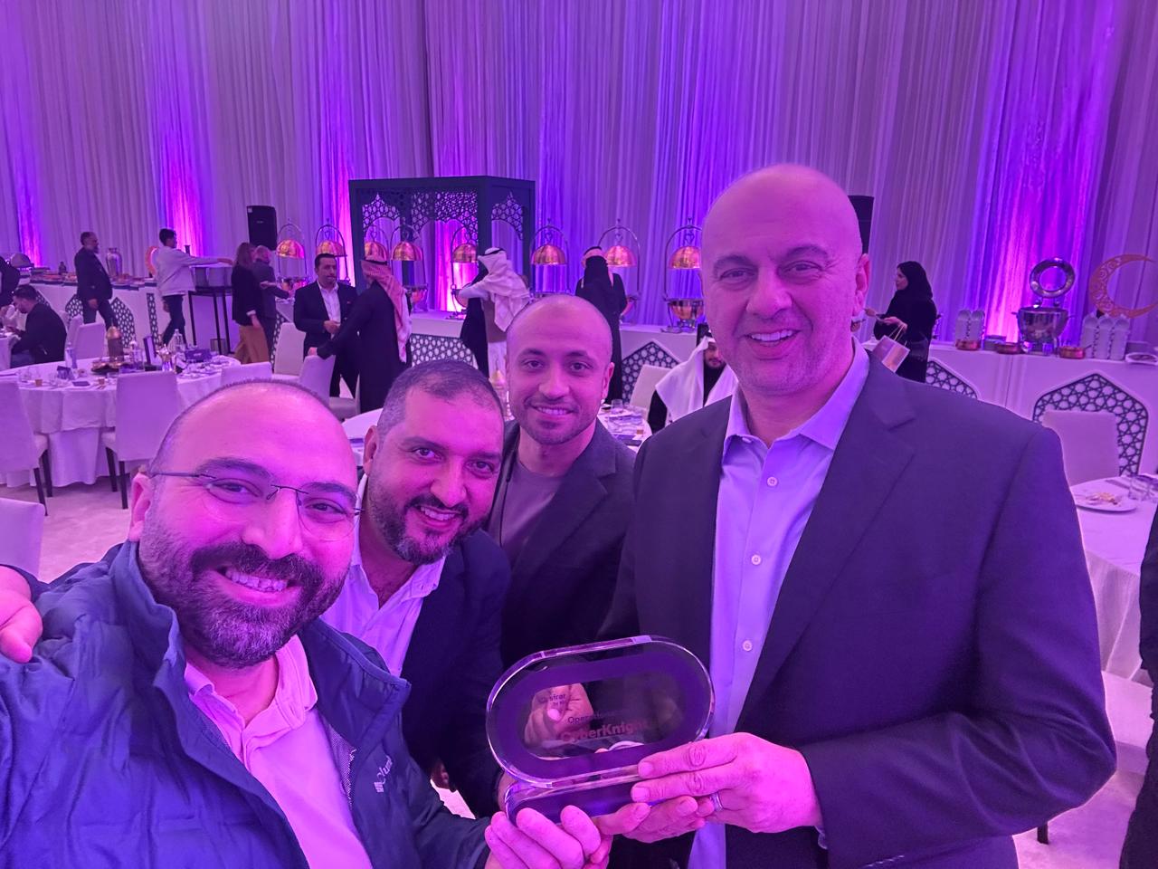 CyberKnight team receiving the Operational Hero recognition from Sirar by stc